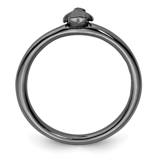 Sterling Silver Stackable Expressions Black-Plated Penguin Ring - View 2