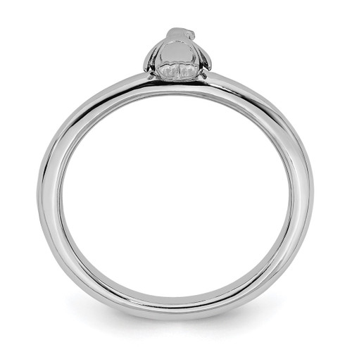 Sterling Silver Stackable Expressions Rhodium Penguin Ring - View 2