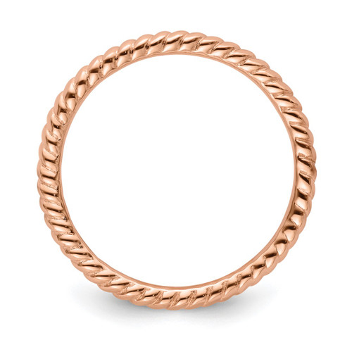 Sterling Silver Stackable Expressions Rose Gold-Tone Twisted Ring, 2.25 mm - View 2