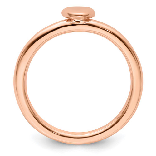 Sterling Silver Stackable Expressions Pink-Plated Puffed Heart Ring - View 2