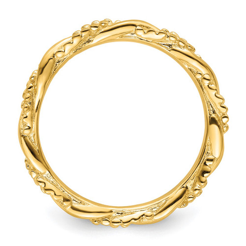 Sterling Silver Stackable Expressions Gold-Tone Twist Ring - View 2