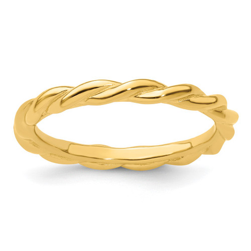 Sterling Silver Stackable Expressions Yellow-Plated Twist Ring