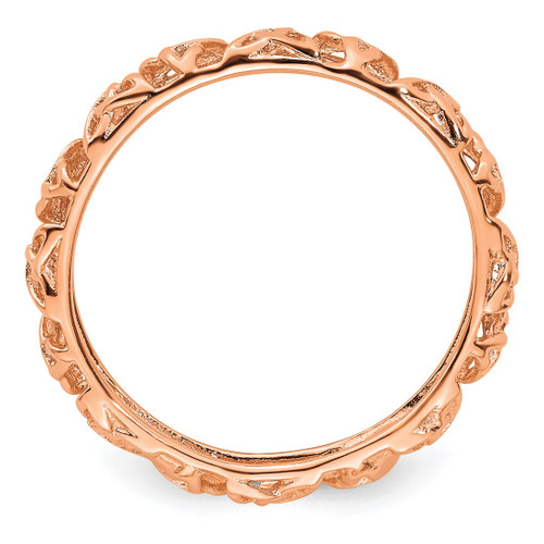 Sterling Silver Stackable Expressions Pink-Plated Celtic Knot Ring - View 2