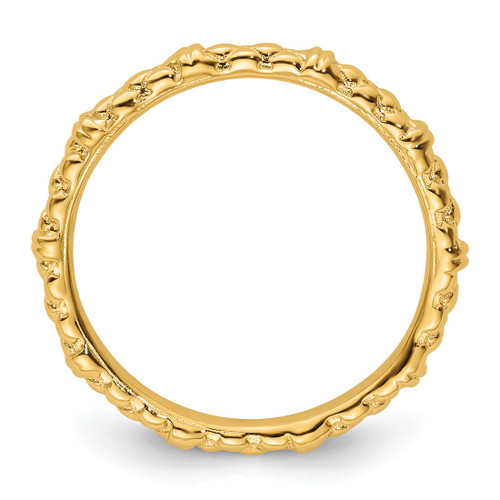 Sterling Silver Stackable Expressions Gold-Tone Cable Ring, 2.25 mm - QSK206 - View 2