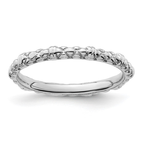 Sterling Silver Stackable Expressions Rhodium-Plated Cable Ring, 2.25 mm - QSK207
