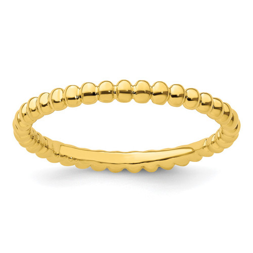 Sterling Silver Stackable Expressions Gold-Tone Beaded Ring, 2.25 mm