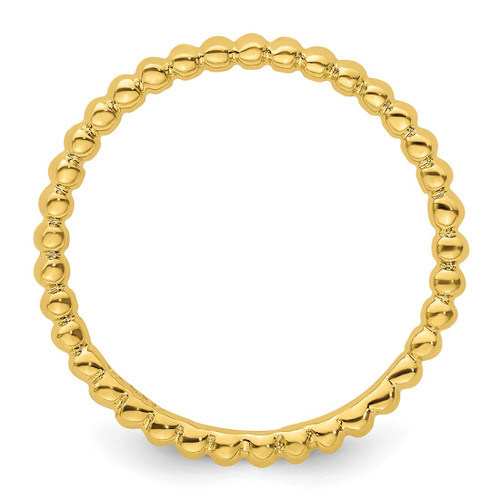 Sterling Silver Stackable Expressions Gold-Tone Beaded Ring, 2.25 mm - View 2