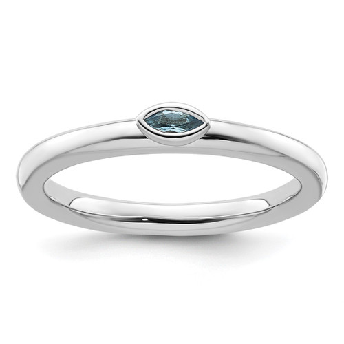 Sterling Silver Stackable Expressions Blue Topaz Ring, 2.5 mm