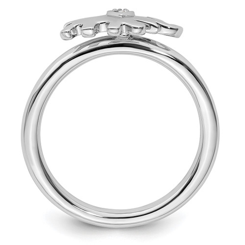 Sterling Silver Stackable Expressions Elephant Diamond Ring, 2.47 mm - View 2