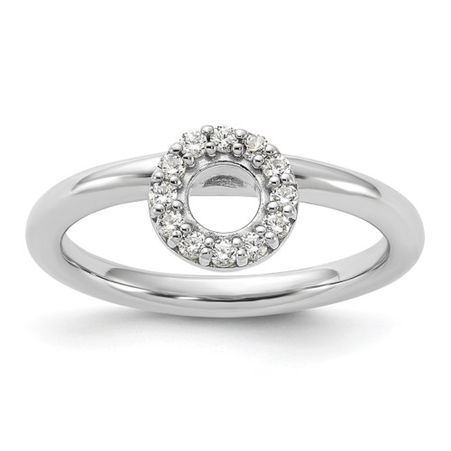 Sterling Silver Stackable Expressions Rhodium-Plated Cubic Zirconia O Ring, 2.3 mm