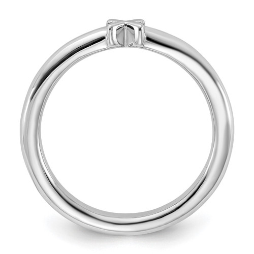 Sterling Silver Stackable Expressions Rhodium-Plated X Ring, 2.5 mm, 3.2 mm Top Length - View 2