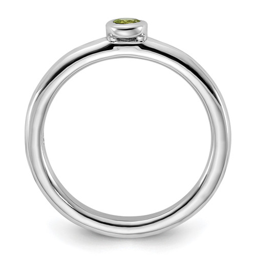 Sterling Silver Stackable Expressions Rhodium-Plated Peridot Ring, 2.3 mm - View 2