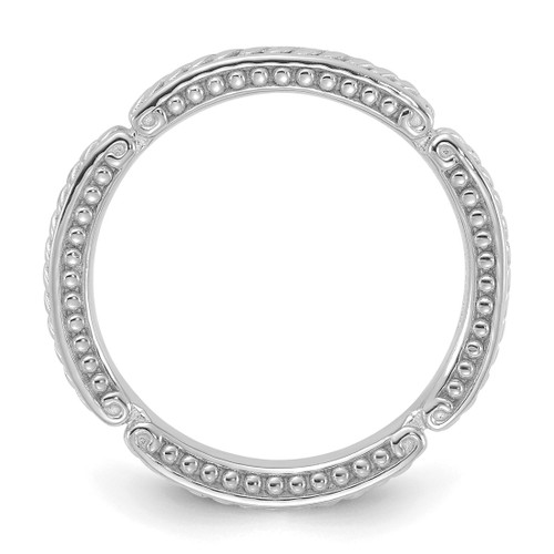 Sterling Silver Stackable Expressions Rhodium-Plated Textured Ring, 2.5 mm - View 2
