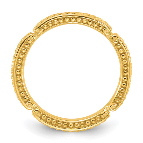 Sterling Silver Stackable Expressions Gold-Tone Textured Ring, 2.5 mm - View 2