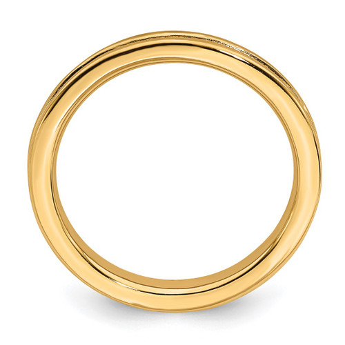 Sterling Silver Stackable Expressions Gold-Tone Grooved Ring, 2.25 mm - View 2