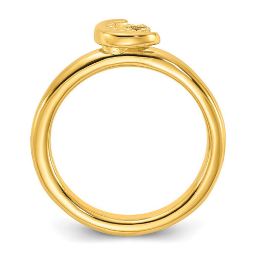 Sterling Silver Stackable Expressions Gold-Tone Citrine Moon Ring, 2.5 mm - View 2