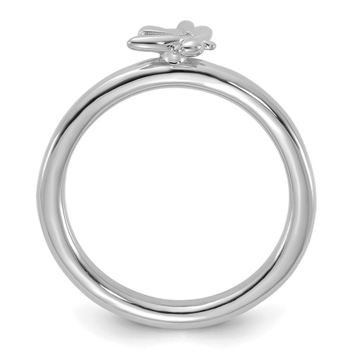 Sterling Silver Stackable Expressions Rhodium-Plated Bee Ring, 2.5 mm - View 2