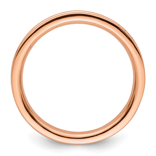 Sterling Silver Stackable Expressions Pink-Plated Grooved Ring, 2.25 mm - View 2