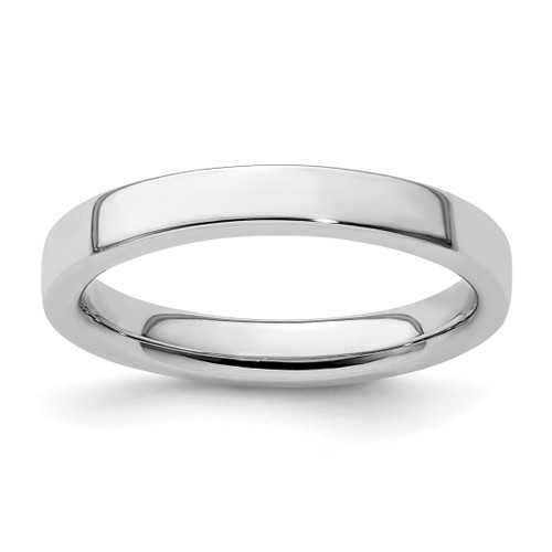 Sterling Silver Stackable Expressions Rhodium-Plated Ring, 3.25 mm, Polished - QSK263