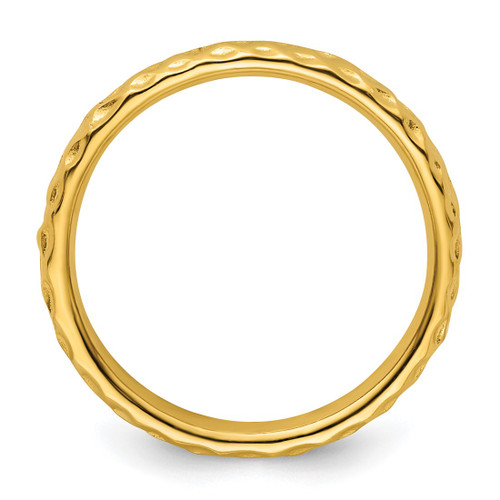 Sterling Silver Stackable Expressions Gold-Tone Ring, 3.25 mm, Polished - QSK274 - View 2