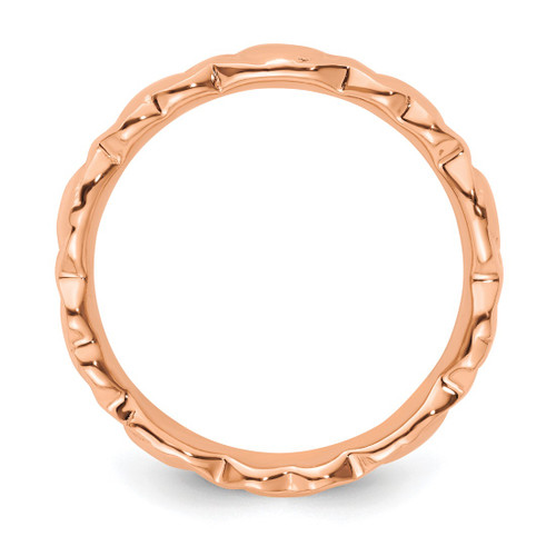 Sterling Silver Stackable Expressions Pink-Plated Hearts Ring, 4.25 mm - View 2