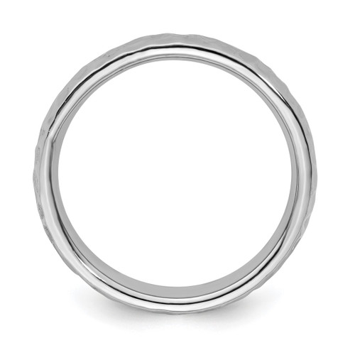 Sterling Silver Stackable Expressions Rhodium-Plated Ring, 4.25 mm - QSK287 - View 2