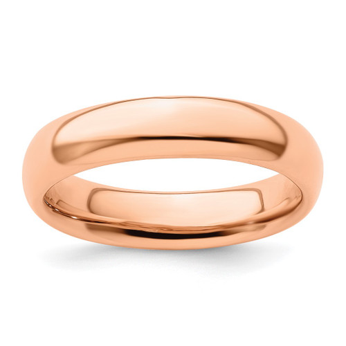 Sterling Silver Stackable Expressions Rose Gold-Tone Polished Ring, 4.25 mm