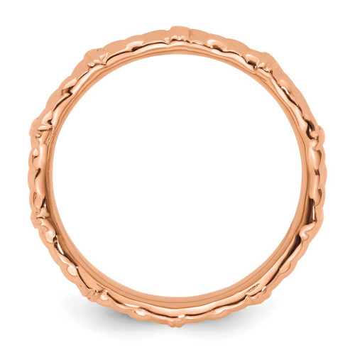 Sterling Silver Stackable Expressions Rose Gold-Tone Ring, 4.25 mm - QSK300 - View 2