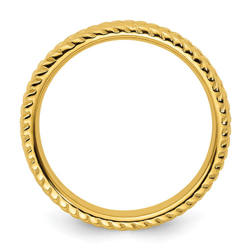 Sterling Silver Stackable Expressions Gold-Tone Ring, 4.25 mm - QSK306 - View 2