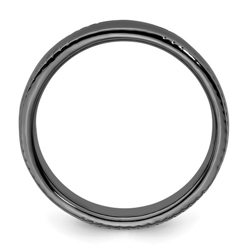 Ruthenium-Plated Sterling Silver Stackable Expressions Black-Plated Ring, 4.25 mm - QSK313 - View 2
