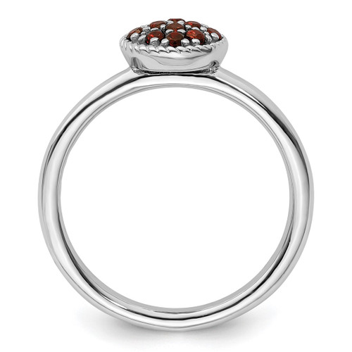 Sterling Silver Stackable Expressions Garnet Rhodium-Plated Ring, 2.25 mm - View 2