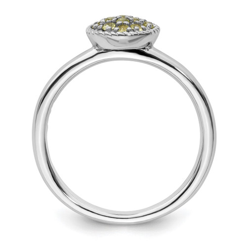 Sterling Silver Stackable Expressions Peridot Rhodium-Plated Ring, 2.25 mm - View 2
