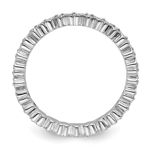 Rhodium-Plated Sterling Silver Stackable Expressions Diamond Heart Ring, 2.25 mm - View 2