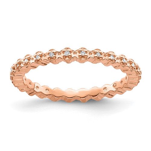 Sterling Silver Stackable Expressions Diamond Pink-Plated Ring, 2.25 mm