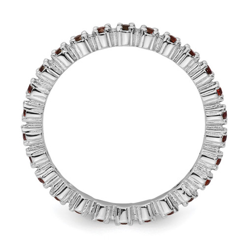 Rhodium-Plated Sterling Silver Stackable Expressions Garnet Ring, 2.25 mm - QSK350 - View 2