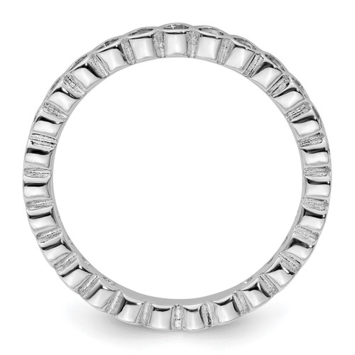 Rhodium-Plated Sterling Silver Stackable Expressions Aquamarine Ring, 2.25 mm - QSK364 - View 2