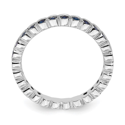 Rhodium-Plated Sterling Silver Stackable Expressions Lab-Created Sapphire Ring, 2.25 mm - QSK370 - View 2