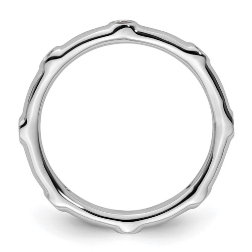 Rhodium-Plated Sterling Silver Stackable Expressions Amethyst Ring, 2.25 mm - QSK375 - View 2