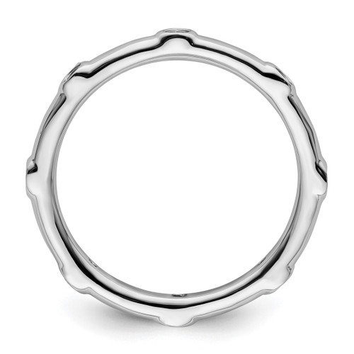 Rhodium-Plated Sterling Silver Stackable Expressions Aquamarine Ring, 2.25 mm - QSK376 - View 2