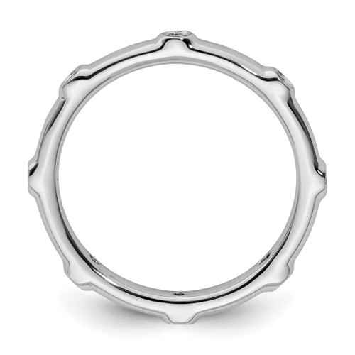 Rhodium-Plated Sterling Silver Stackable Expressions White Topaz Ring, 2.25 mm - QSK377 - View 2