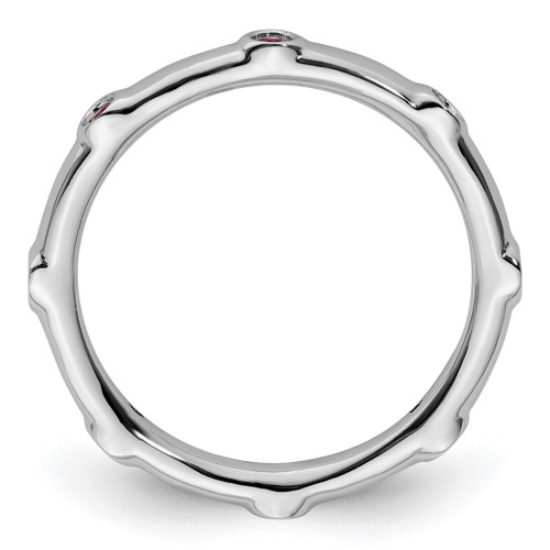 Rhodium-Plated Sterling Silver Stackable Expressions Lab-Created Ruby Ring, 2.25 mm - QSK380 - View 2