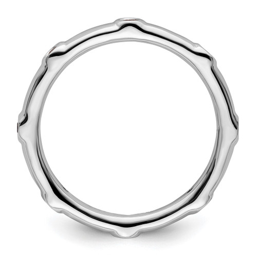 Rhodium-Plated Sterling Silver Stackable Expressions Pink Tourmaline Ring, 2.25 mm - QSK383 - View 2