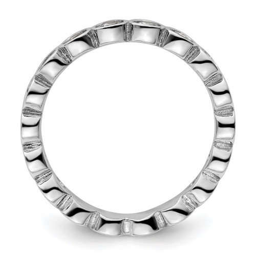 Rhodium-Plated Sterling Silver Stackable Expressions White Topaz Ring, 3.5 mm - View 2