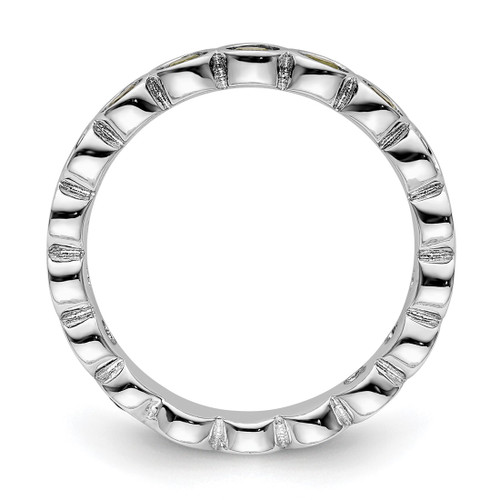 Rhodium-Plated Sterling Silver Stackable Expressions Peridot Ring, 3.5 mm - View 2