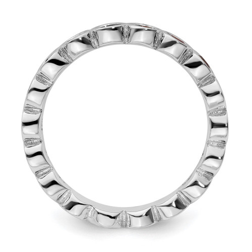 Rhodium-Plated Sterling Silver Stackable Expressions Pink Tourmaline Ring, 3.5 mm - View 2