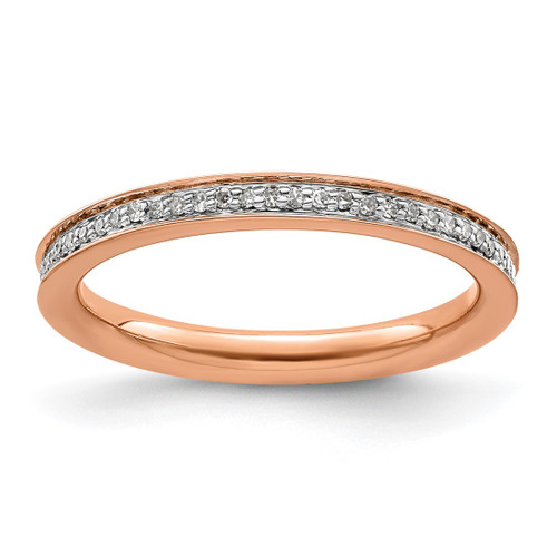 Sterling Silver Stackable Expressions & Diamonds Pink-Plated Ring, 2.25 mm