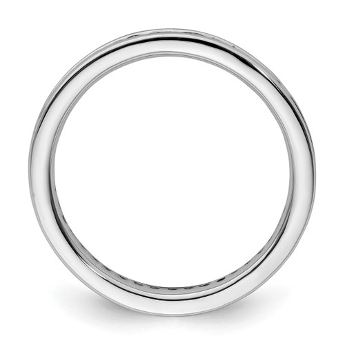 Rhodium-Plated Sterling Silver Stackable Expressions Polished Lab-Created Ruby Ring, 2.5 mm - View 2