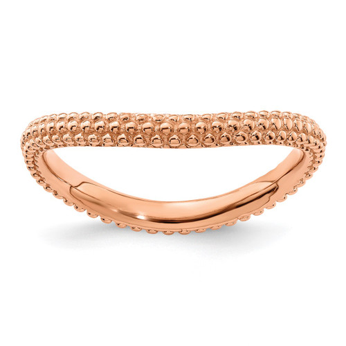 Sterling Silver Stackable Expressions Polished Pink-Plated Wave Ring, 2.25 mm