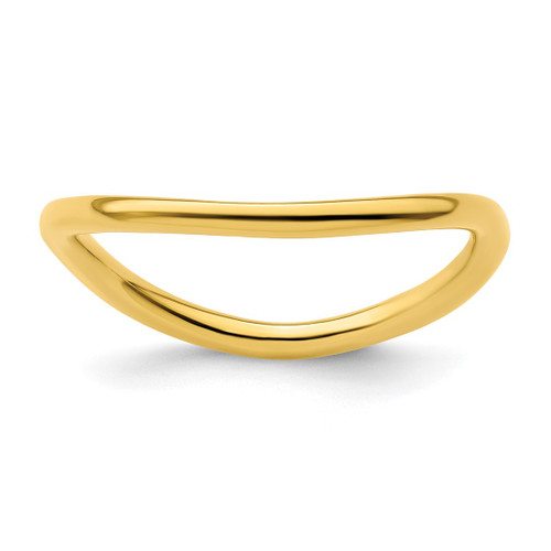 Sterling Silver Stackable Expressions Polished Gold-Plate Wave Ring, 1.5 mm - QSK713