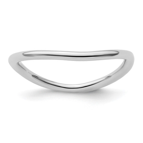 Sterling Silver Stackable Expressions Polished Rhodium-Plated-Plate Wave Ring, 1.5 mm - QSK714